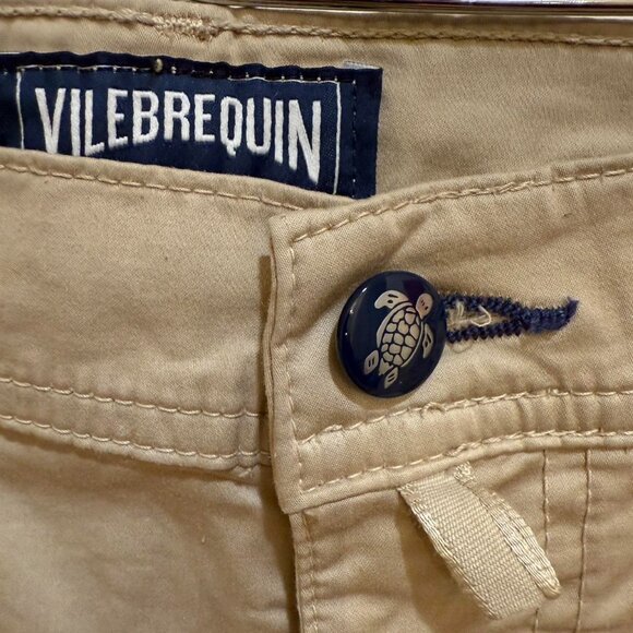 BNWT Vilebrequin Tan & cream men's designer Bermuda shorts 36" - Picture 3 of 9